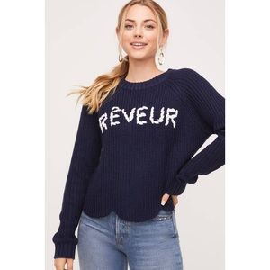 Lush navy scalloped sweater, Small, EUC